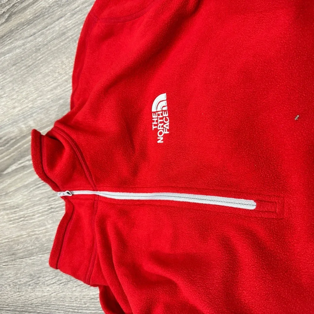 The North Face Sweater Men's‎ 2XL Red Fleece Quarter Zip Pullover Sweater